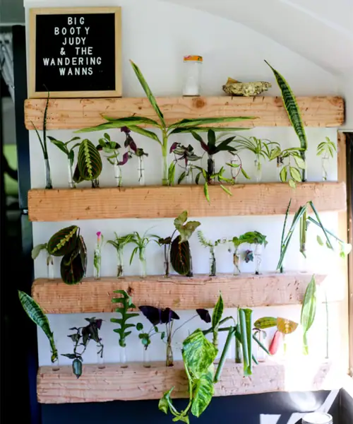 Stekstation aan de muur, stekjes stijlen