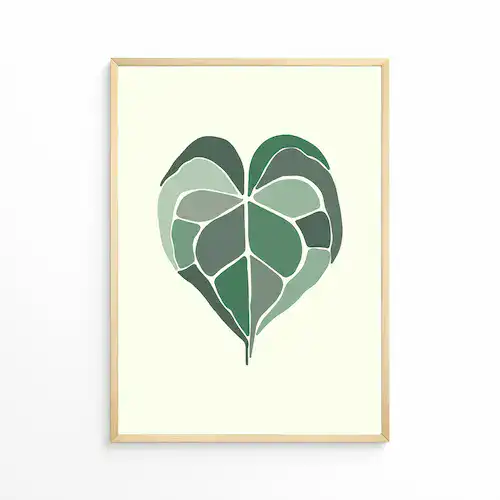 Standaard Houten lijst Anthurium blad