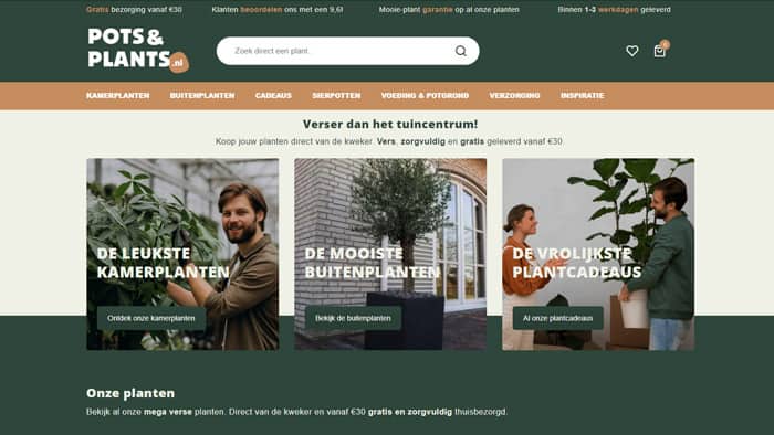 Pots&Plants, kamerplanten webshops, kamerplanten online kopen