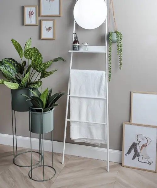 Present Time plantenstandaard, plantentafel binnen, plantentafel metaal, plantentafel industrieel, plantentafel rond