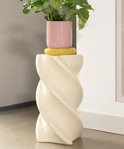 &k Amsterdam bijzettafel, plantentafel binnen, plantenstandaard, plantenkruk, plantentafel wit