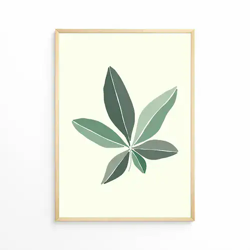 Standaard Houten lijst Pachira blad
